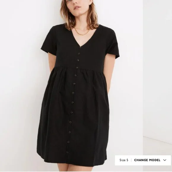 Madewell | Dresses | Madewell Linenblend Alexandra Buttonfront Mini Dress  Size Small | Poshmark